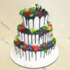 свадебный торт с ягодами и виноградом СТ030