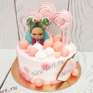 Торт для девочки босс молокосос и шары