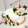 Свадебный торт с букетами роз СТ056