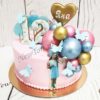 Торт с шарами и бабочками для девочки ТД070