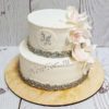Свадебный торт с цветами и стразами СТ069