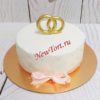 Свадебный торт с бантом и кольцами СТ174