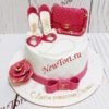 Торт Шанель с розой - лиловый ТЖ189