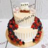 Свадебный торт с совами и ягодами СТ021