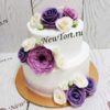 Свадебный торт с букетами роз СТ094
