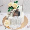 Торт "Шлейф невесты" с розами и фотопечатью СТ025