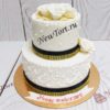 Свадебный торт со стазами и узорами СТ040