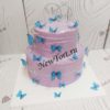 Сиреневый свадебный торт с бабочками СТ449