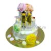 Свадебный торт с пчелами и цветами СТ83