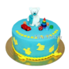 Голубой торт с мишкой ТГ035