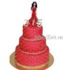 Красный торт на юбилей ТЖ015