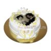Торт на годовщину свадьбы с бантом и лебедями СТ072