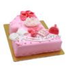 Торт Розовая единичка с цветком ТГ039