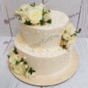 Свадебный торт с розами  и бусинками СТ144