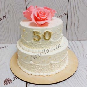 Торт с розами и узорами ТЖ304