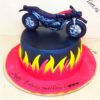 Торт с мотоциклом - огненный