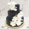 Черный свадебный торт в 3 яруса СТ134