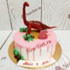 Торт с динозавром и розовыми потеками ТД267