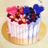 Торт с сердечками и ягодами для двойняшек  ТД245