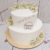 Белый свадебный торт с полевыми цветами СТ193