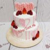 Свадебный торт с сердечками из крема СТ012