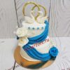 Свадебный торт с лебедями и кольцами СТ013