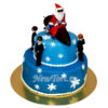 Новогодний торт "Дед Мороз на ракете" с мастикой НТ153