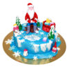 Новогодний торт "Дед Мороз на пеньке" с мастикой НТ089