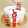 Торт с мишками на день святого Валентина ВТ018