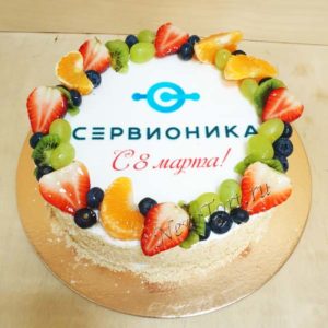 Торт  на 8 марта с логотипом