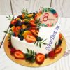 Торт "Ягодное сердце" с открыткой и свежими ягодами ТП121