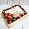Торт на 8 марта "Вкусное поздравление" с фотопечатью и ягодами ТП105