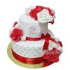 Торт красные и белые розы ТЖ409
