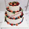 Свадебный торт без мастики "Клубничный соблазн" с ягодами и потеками СТ211
