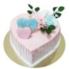 Свадебный торт - сердце  с потеками и пряниками СТ210