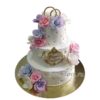 Свадебный торт с розами и кольцами СТ208