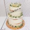 Открытый свадебный торт с полевыми цветами СТ222