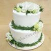 Белый свадебный торт с цветами СТ411