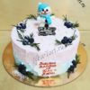Торт снеговик и ягоды НТ018