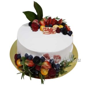 Новогодний торт “Ягодный” без мастики  НТ137
