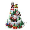 Новогодний торт "Такой разный Дед Мороз" трехъярусный с фигурками НТ079