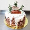 Новогодний торт "Городская суета" с фигурками НТ073
