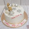 Новогодний торт "Зимняя сказка" с печеньем, рафаэлло и звездочками НТ111