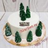 Новогодний торт "Снежный лес" с фигурками из мастики НТ134