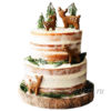 Новогодний торт "Олени в лесу" многоярусный НТ081