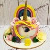 Торт в виде единорога и радуга