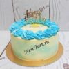 Торт "Happy Birthday" с голубым кремом ТЖ263