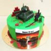 Круглый торт с танком