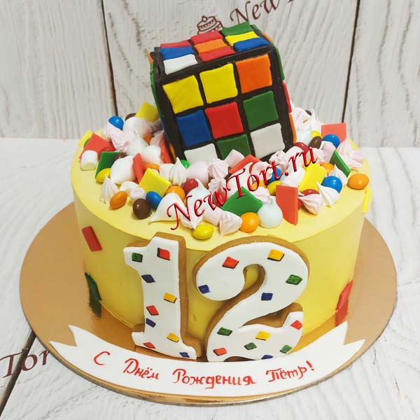 Торт кубик рубика и сладости ТД275 на заказ - Артикул 11175 - Кондитерская  NewTort