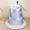 Торт на серебрянную свадьбу с  лебедями СТ329